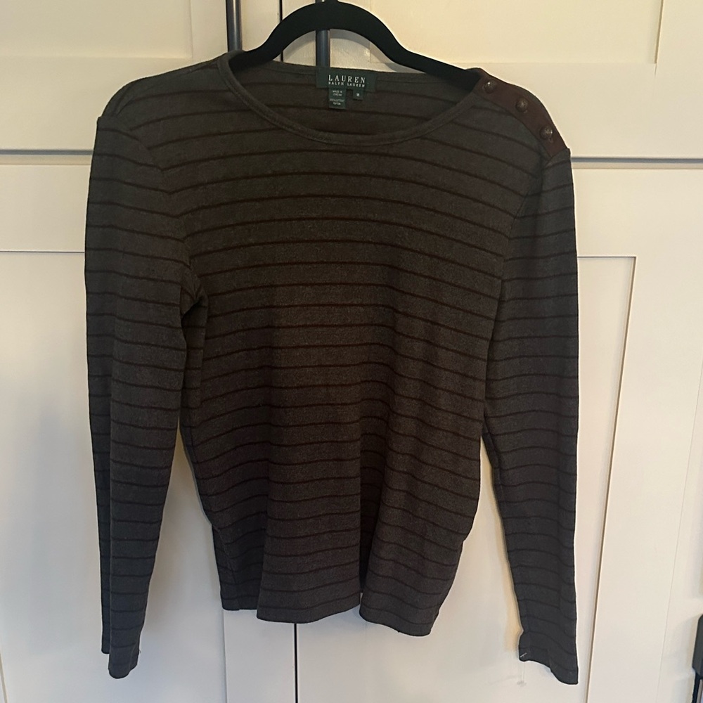 Lauren by Ralph Lauren Long Sleeve Striped Shirt